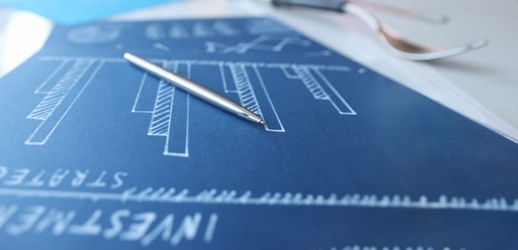 Close-up of report chart up forward to financial profit growth of stock market investment Business, finance and investment strategy concept