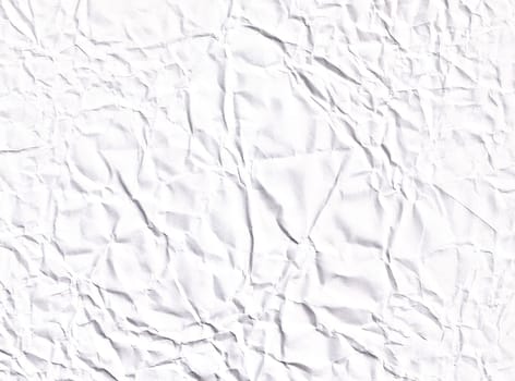 Wrinkled white paper texture. Realistic