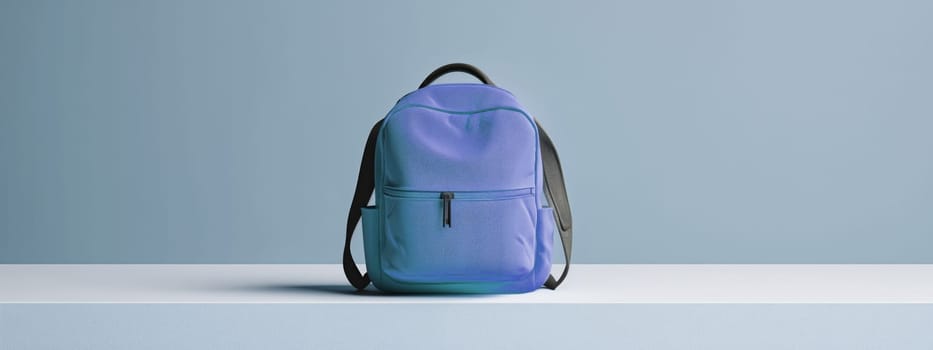 A stylish red backpack on a minimalist beige background, representing simplicity and functionality, perfect for back-to-school season.