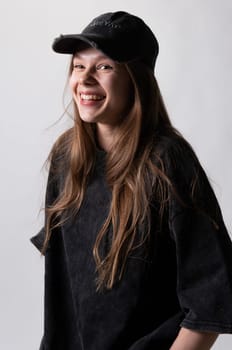 hand lady model look modern young portrait beautiful cap person background white beauty face hair