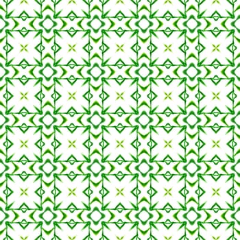 Textile ready pleasing print, swimwear fabric, wallpaper, wrapping. Green gorgeous boho chic summer design. Watercolor medallion seamless border. Medallion seamless pattern.