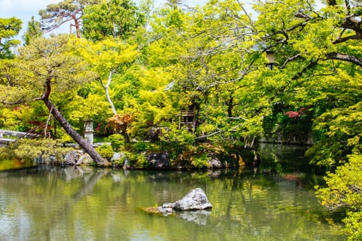 The famous Eikando temple (Eikan-do) on a warm spring day in Kyoto, Japan