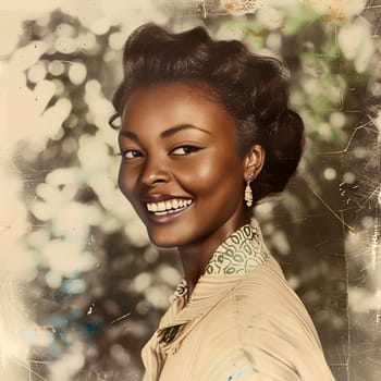 vintage retro photography portrait of an African American woman