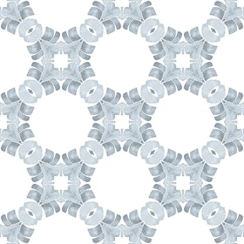 Mosaic seamless pattern. Black and white graceful boho chic summer design. Hand drawn green mosaic seamless border. Textile ready awesome print, swimwear fabric, wallpaper, wrapping.