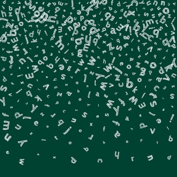 Concept of school background. Colorful childish falling letters of English language. Foreign languages study concept. Back to school banner .