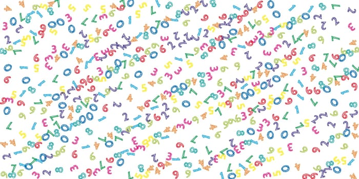 Scattered letters of latin alphabet. Colorful childish floating characters of English language. Foreign languages study concept. Back to school banner .