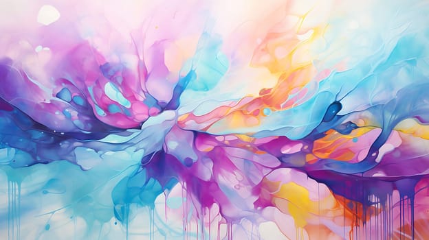 Pastel candy colors background. Fluid 3d bright wave from paints.AI generated
