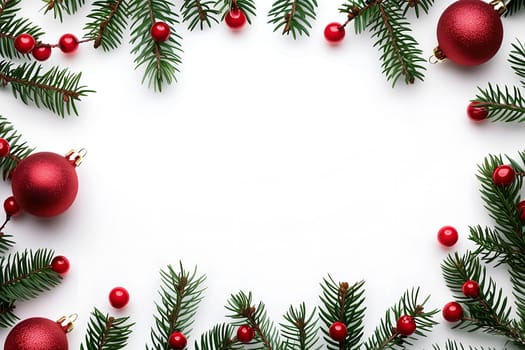 Christmas Mockup with Christmas Tree Decorations on a White Background