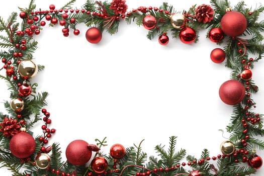 Christmas Mockup with Christmas Tree Decorations on a White Background
