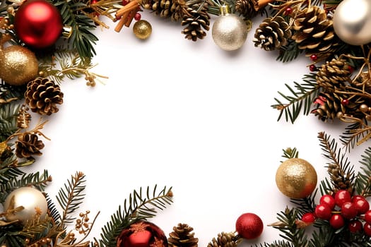 Christmas Mockup with Christmas Tree Decorations on a White Background