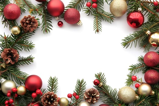 Christmas Mockup with Christmas Tree Decorations on a White Background