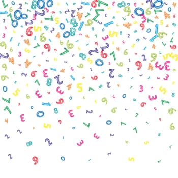 School notebook cover. Colorful childish floating letters of Latin alphabet. Foreign languages study concept. Back to school banner .
