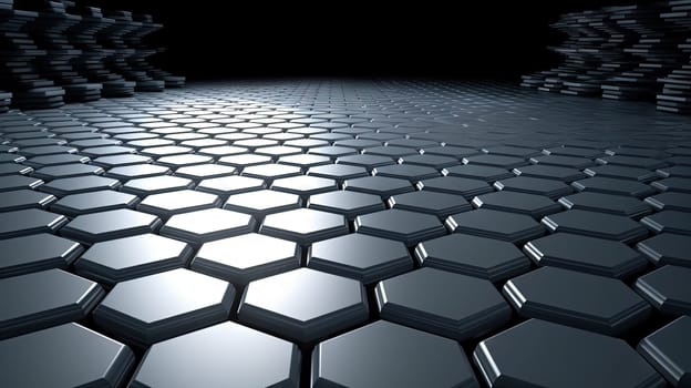 Abstract background with hexagonal tiles. Tech styled hex pattern. Generated AI