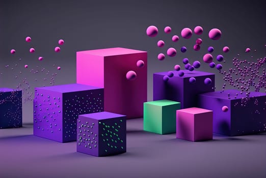 Data abstract concept with clusters, particles and objects collected and sorted. Digital sorting and management concept. Generated AI
