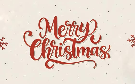 Merry Christmas card with letterig for winter holidays. Generated AI