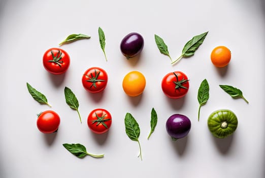 Fresh vegetables for cooking. Set of juicy vegetables on white background. Generated AI
