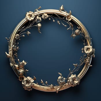 Round frame in art nouveau style with ornament. Retro frame with fairytale and magic decoration. Generated AI