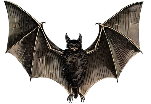 vintage retro illustration of a bat for Halloween isolated