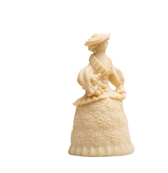 White chocolate figurine - woman with dog, close-up