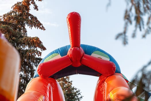 Abstract background and texture of a bright colourful plastic playground for playtime