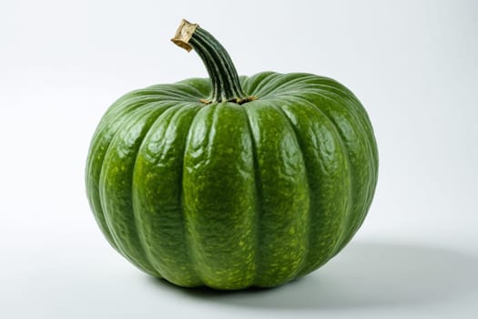 Vibrant green pumpkin, ideal for fall decorations and seasonal produce imagery.