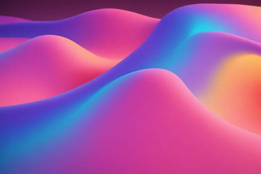 Shiny organic shape with neon colors, offering a visually striking and modern design.