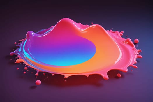 Shiny organic shape with neon colors, offering a visually striking and modern design.