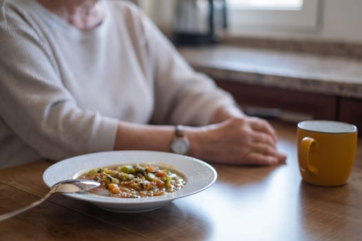 woman with no food appetite. anorexia symptoms, food poisoning, choking hazard, health care concept.