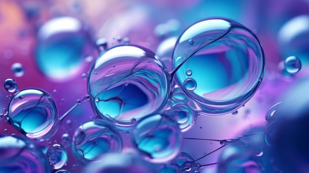 A bunch of water droplets floating on top of each other.