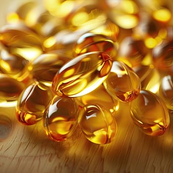 Coenzyme Q10 in capsules. Selective focus. heart.
