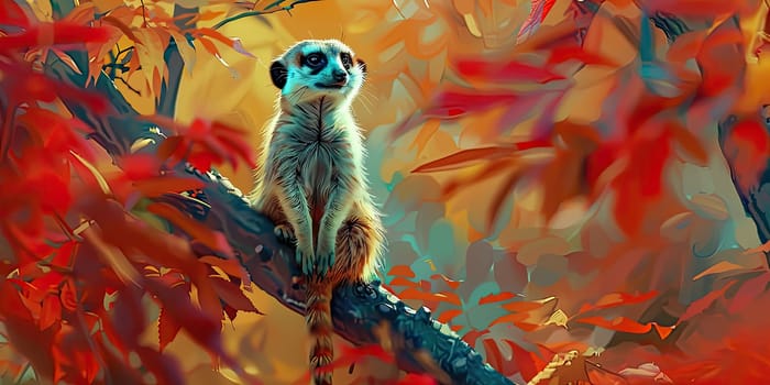 meerkat in the summer garden. Selective focus. nature.