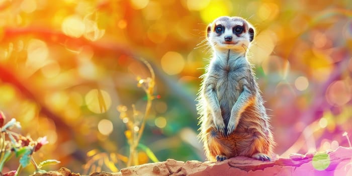 meerkat in the summer garden. Selective focus. nature.
