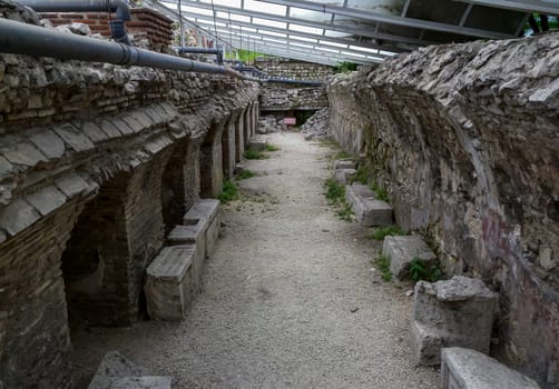 BULGARIA, VARNA - JUNE 06, 2013: 
archaeological site, Roman baths in Varna, Bulgaria
