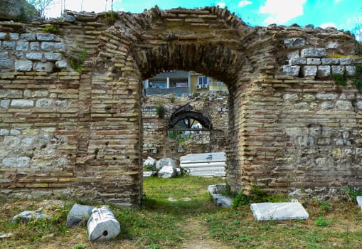 BULGARIA, VARNA - JUNE 06, 2013: 
archaeological site, Roman baths in Varna, Bulgaria