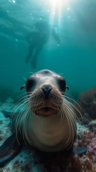 Underwater seal photograph capturing marine life and aquatic nature in ocean diving adventure