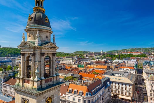 A view from St. Stephen's Basilica, a Roman Catholic basilica in Budapest, Hungary