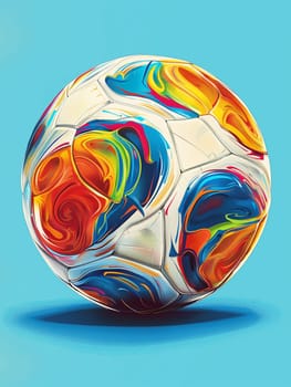 Colorful and abstract soccer ball with artistic design and vibrant pattern for sport and creative use