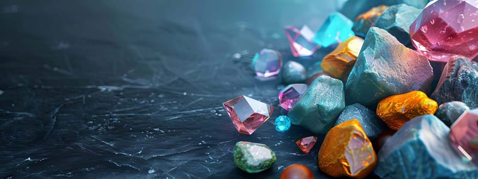 colored stones, nature Generative AI,