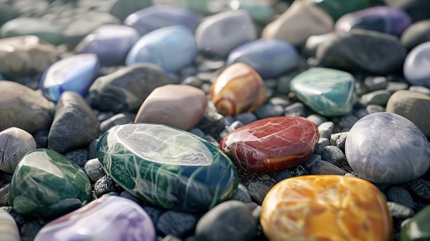 colored stones, nature Generative AI,