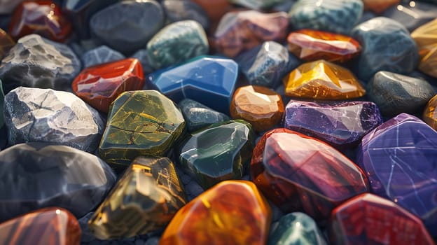 colored stones, nature Generative AI,