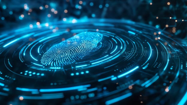 Futuristic technology fingerprint sensor for data authentication in cybersecurity and digital identity