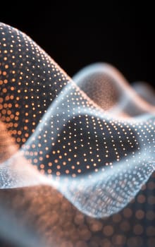Abstract grid mesh with dots and points forming a sci-fi pattern in a modern visualization