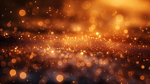 Golden bokeh sparkle with a blurred soft glow, shine, and abstract light creating a warm atmosphere