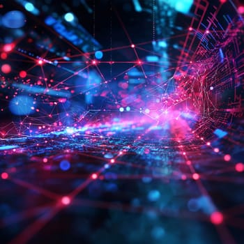 Futuristic virtual cyberspace technology network digital communication abstract background