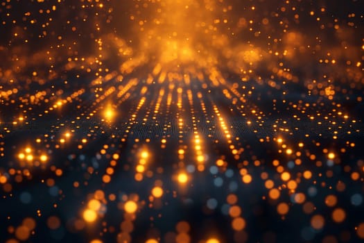 Abstract digital bokeh glow with shining light and sparkling dots in a festive pattern
