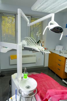 ODESSA, UKRAINE- NOVEMBER 01, 2017: modern dental chair, dentist's workplace, Odessa