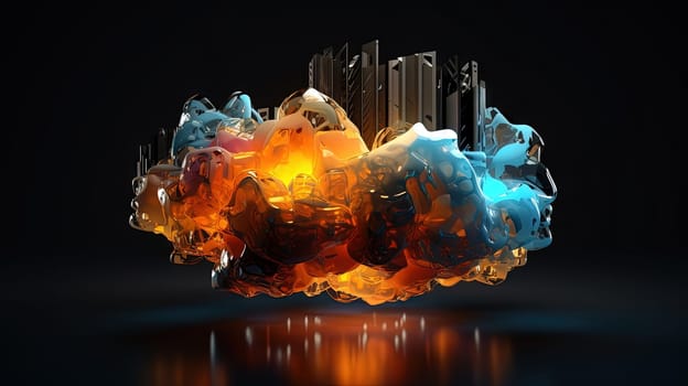 Cloud shaped technology abstraction. Connection and data storage concept. Generated AI
