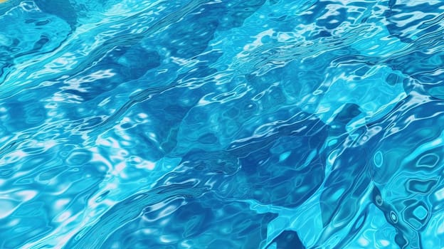 Ripples on the blue pool water. Shiny waves of clean pool water. Generated AI