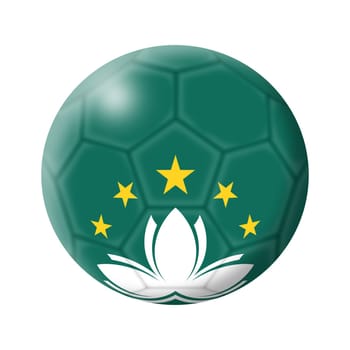 A Macao soccer ball football 3d illustration isolated on white with clipping path
