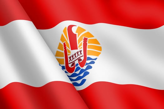 A French Polynesia waving flag illustration wind ripple